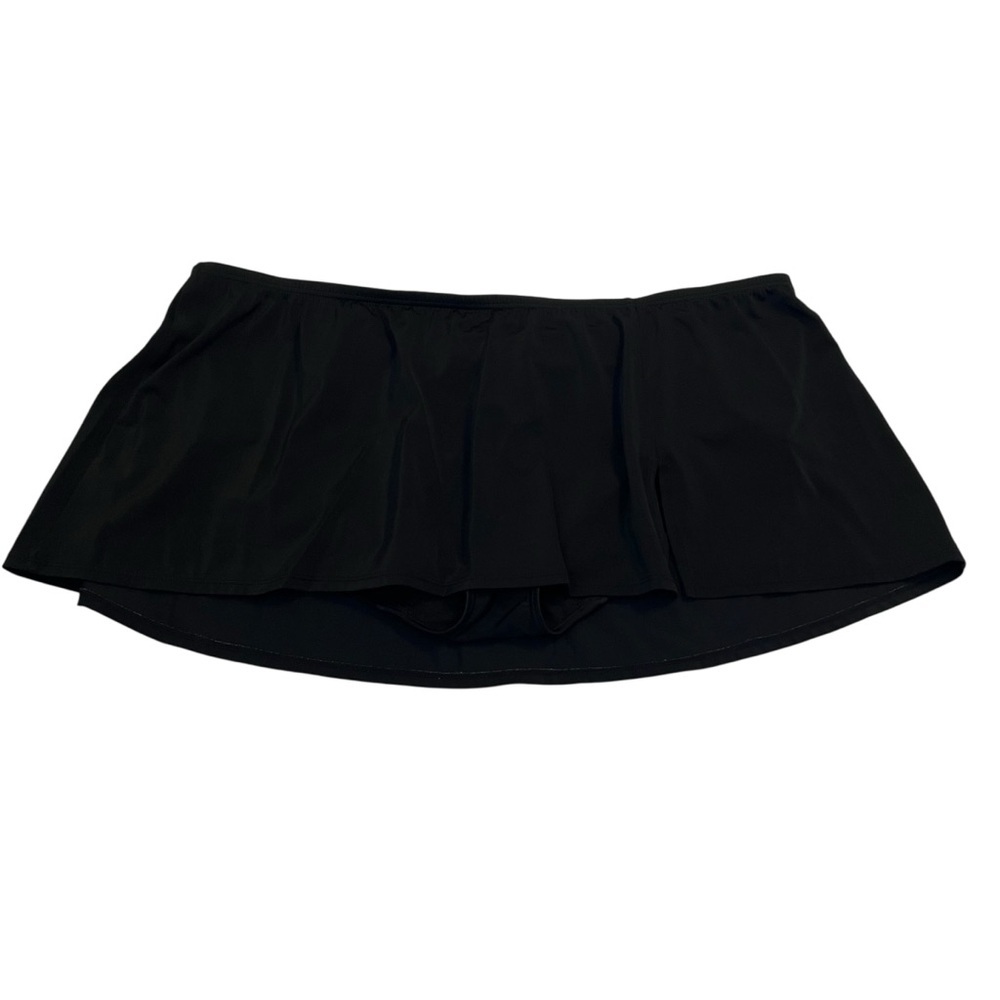 Swim by Cacique Plus 24W Black High Waist Swim Skirt Built-In Briefs Modest
